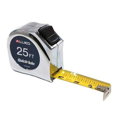 Allied 25 ft. x 1 in. QwikRule Steel Tape Measure with Chrome Case 32877